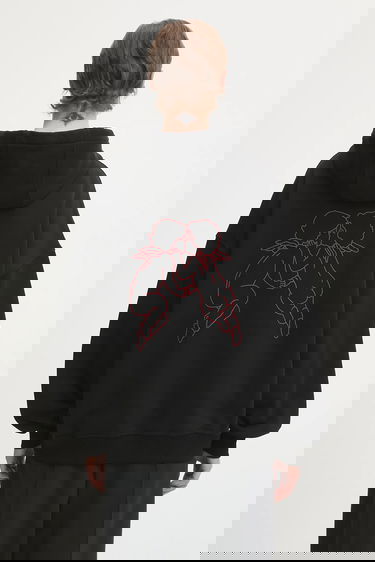 Суитчър Fiorucci Cotton Kissing Angels Love Print Relaxed Hoodie Черно | W25FWSHO002CJ05BK01, 2