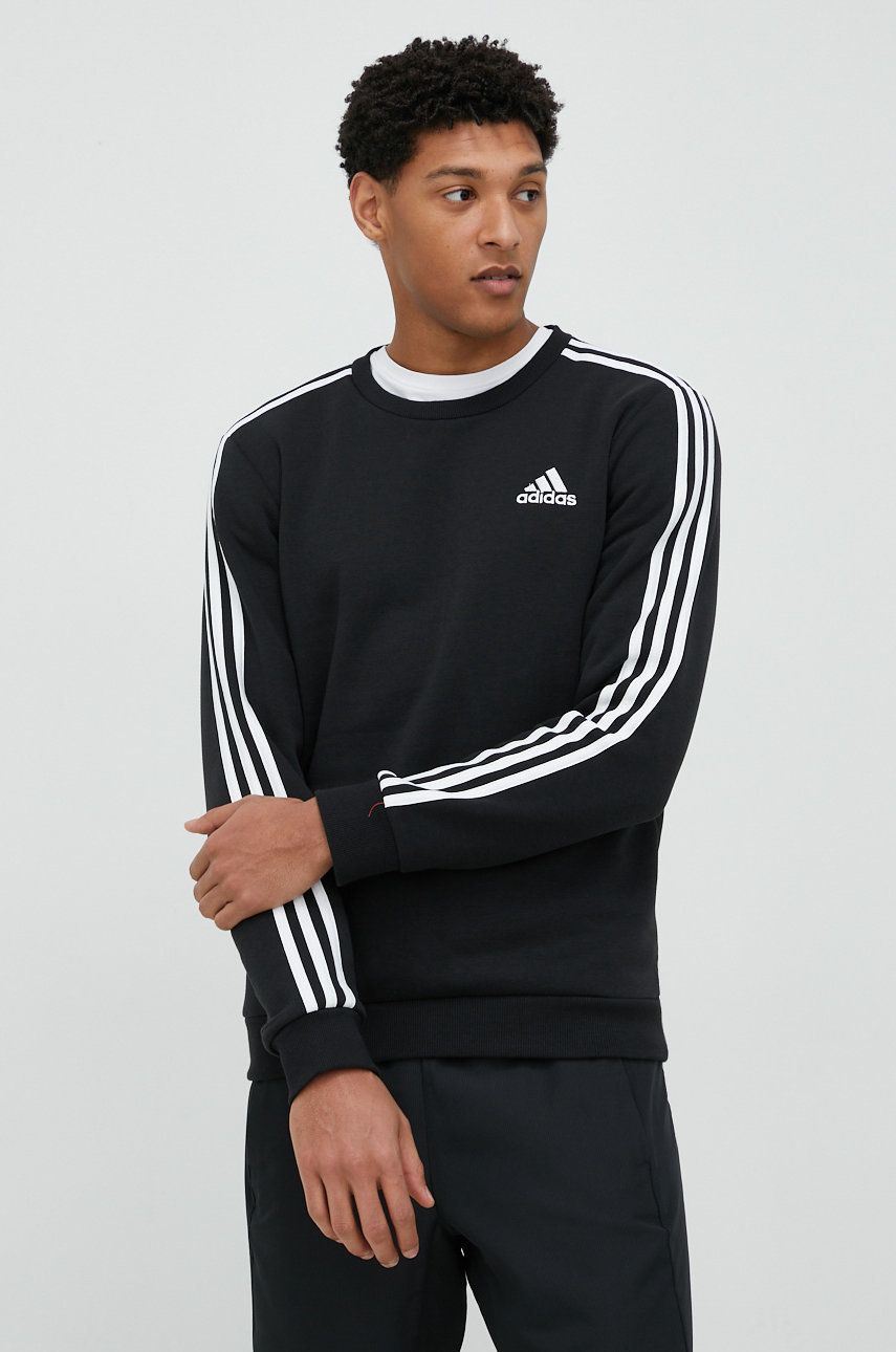 Суитчър adidas Originals Essentials Fleece 3-Stripes Sweatshirt Черно | GK9106, 0