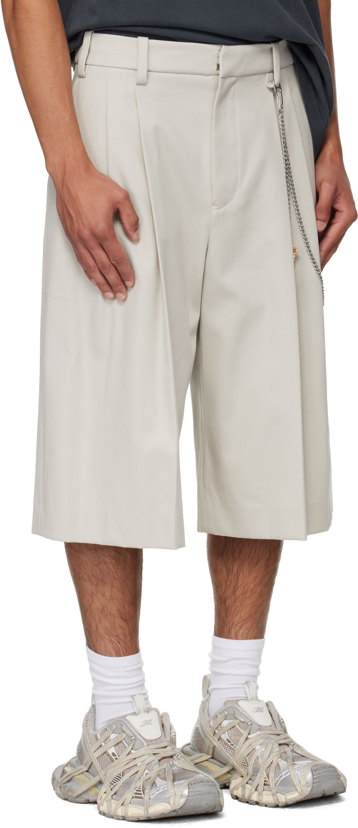 Къси панталони Alexander Wang Alexander Wang Chain Tailored Shorts Бежово | 6WC3254097, 1