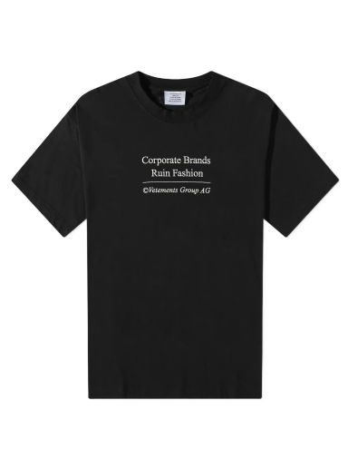 Тениска VETEMENTS Corporate Brand Черно | UE54TR350B