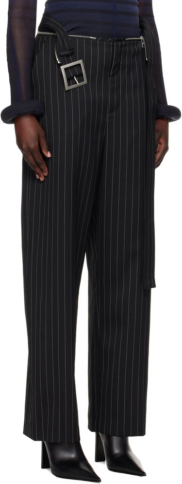 Панталони Jean Paul Gaultier Jean Paul Gaultier Pinstripe Belted Suit Trousers Черно | 25/33-F-PA178-C074-0001, 1