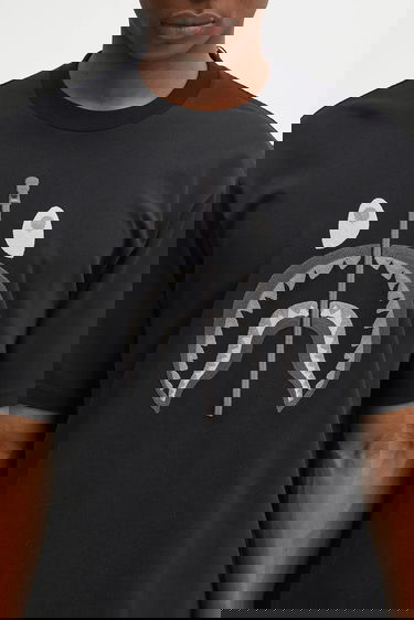 Тениска BAPE T-Shirt Chain Stitch Shark Appliqué Черно | 1L30109343, 3