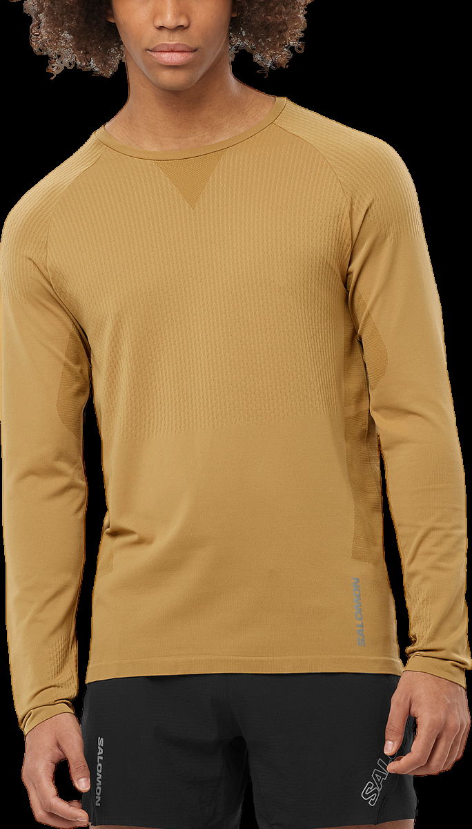 Тениска Salomon SENSE AERO SEAMLESS TEE Long Sleeve T-shirt Бежово | lc2266800