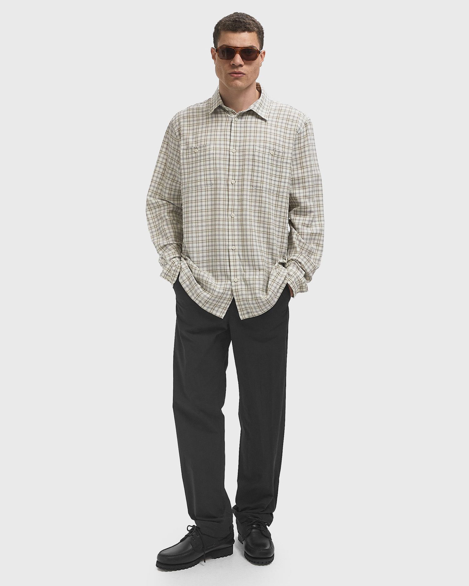 Риза Les Deux John Check Button-Down Shirt Бежово | 1000104-215, 1