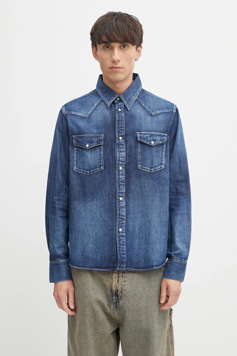 Риза visvim Visvim Social Sculpture Denim Shirt Синьо | 125105007001