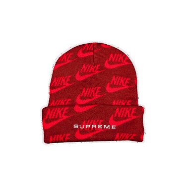 Шапка Supreme Nike x Jacquard Logos Beanie Червено | SS21BN2 RED, 0