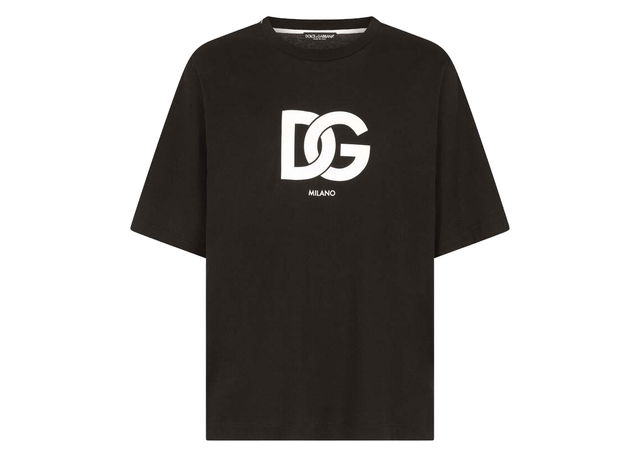 Cotton DG Logo Print T-shirt Black