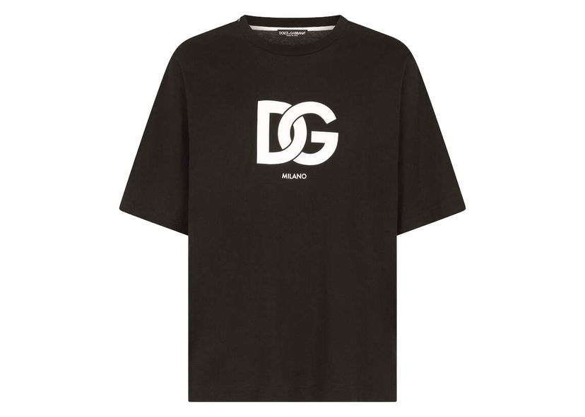 Тениска Dolce & Gabbana Cotton DG Logo Print T-shirt Black Черно | G8OA3TFU7EQN0000