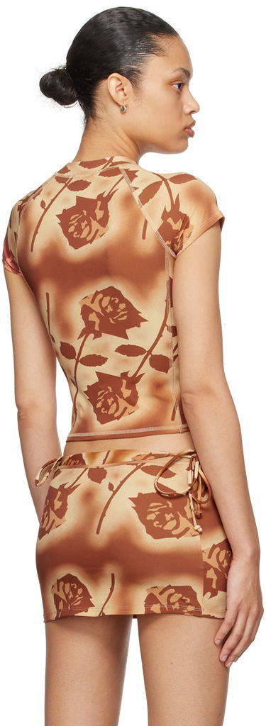 Пола Miaou Miaou Frankie Rose Print T-Shirt Кафяво | 2022TKSRO, 2