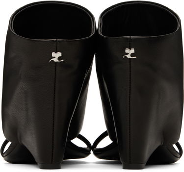 Кецове и обувки Courrèges Courrèges Oblique Wedged Leather Mules Черно | 225SSD037AG0030, 1