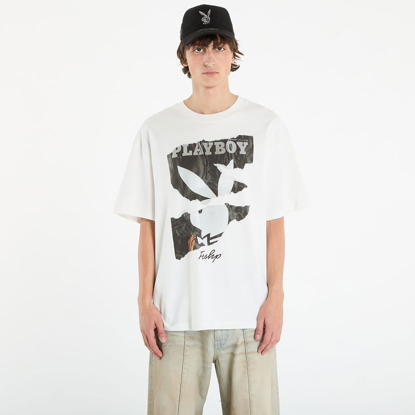 Тениска Footshop Playboy x FTSHP Cover Tee 1974/1 UNISEX Off-White Бяло | FTSHP_521