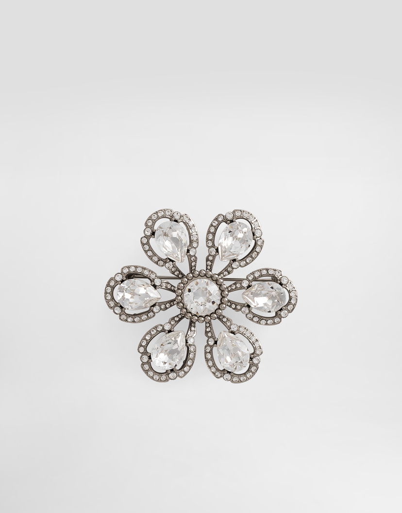 Значка Dolce & Gabbana Sartoria Floral Brooch With Rhinestones Металик | WPS1F9W111187655