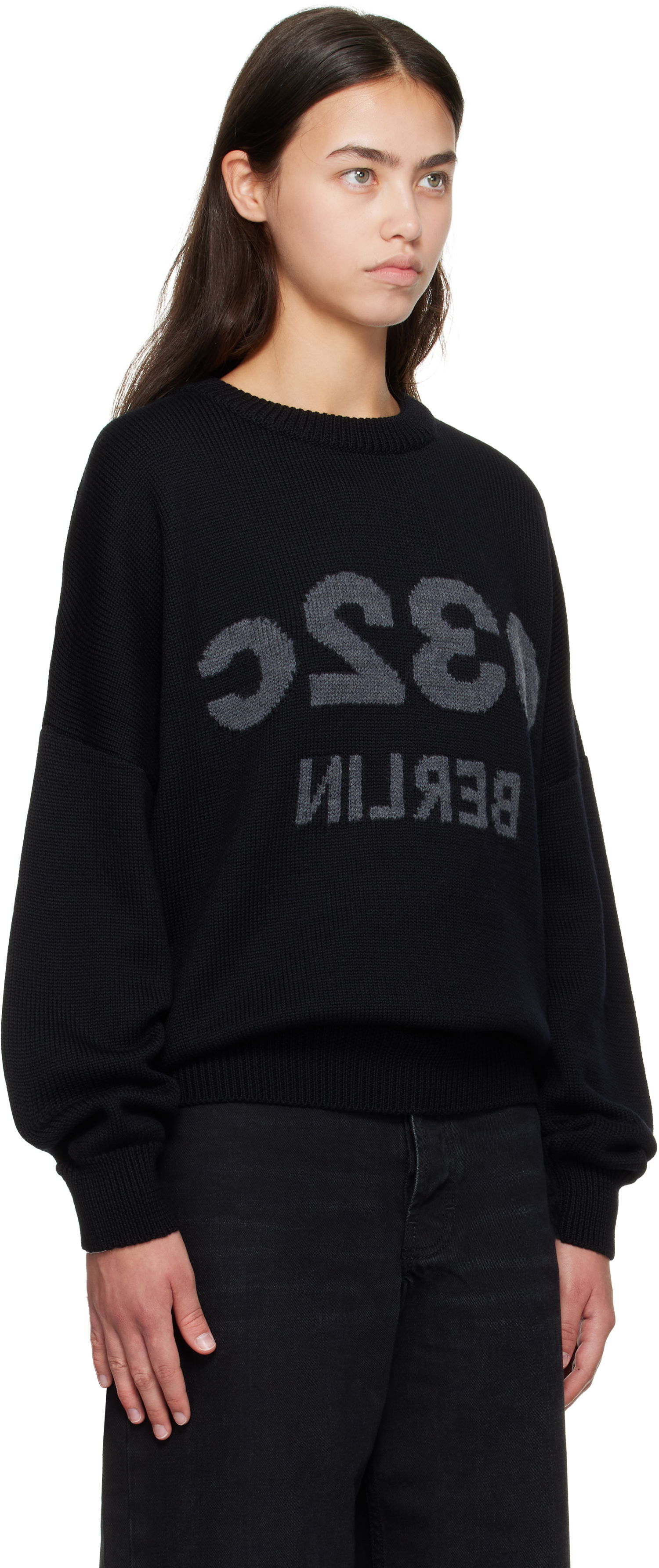 Пуловер 032C 032c Selfie Knit Sweater Черно | F25-URK-1511-000-W, 1