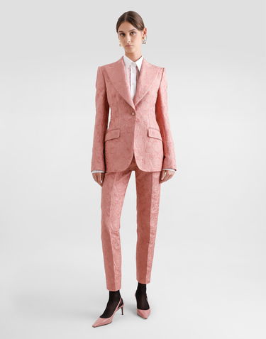 Панталони Dolce & Gabbana Dolce & Gabbana Tailored Quilted Floral Jacquard Pants Розово | FTAM2THJMQKF0473, 1