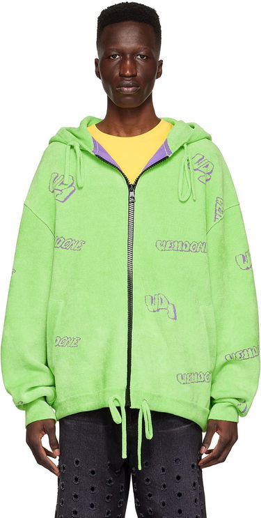 Суитчър We11done We11done Viscose Zip-Up Hoodie Зелено | WD-KJ1-22-616-U-LM, 0