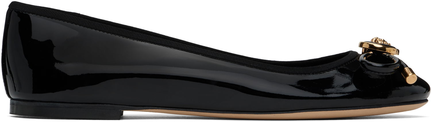 Грижа за обувките Versace Versace Opera Bow Patent Ballerina Flats Черно | 1017834_1A11949_1B00V, 0
