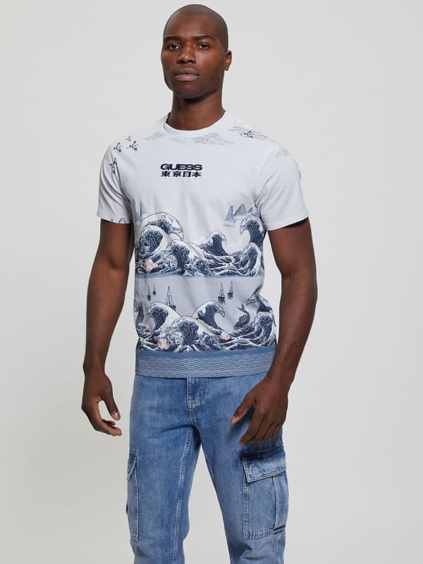 Тениска GUESS All Over Print Бяло | M4GI38K9RM1, 0