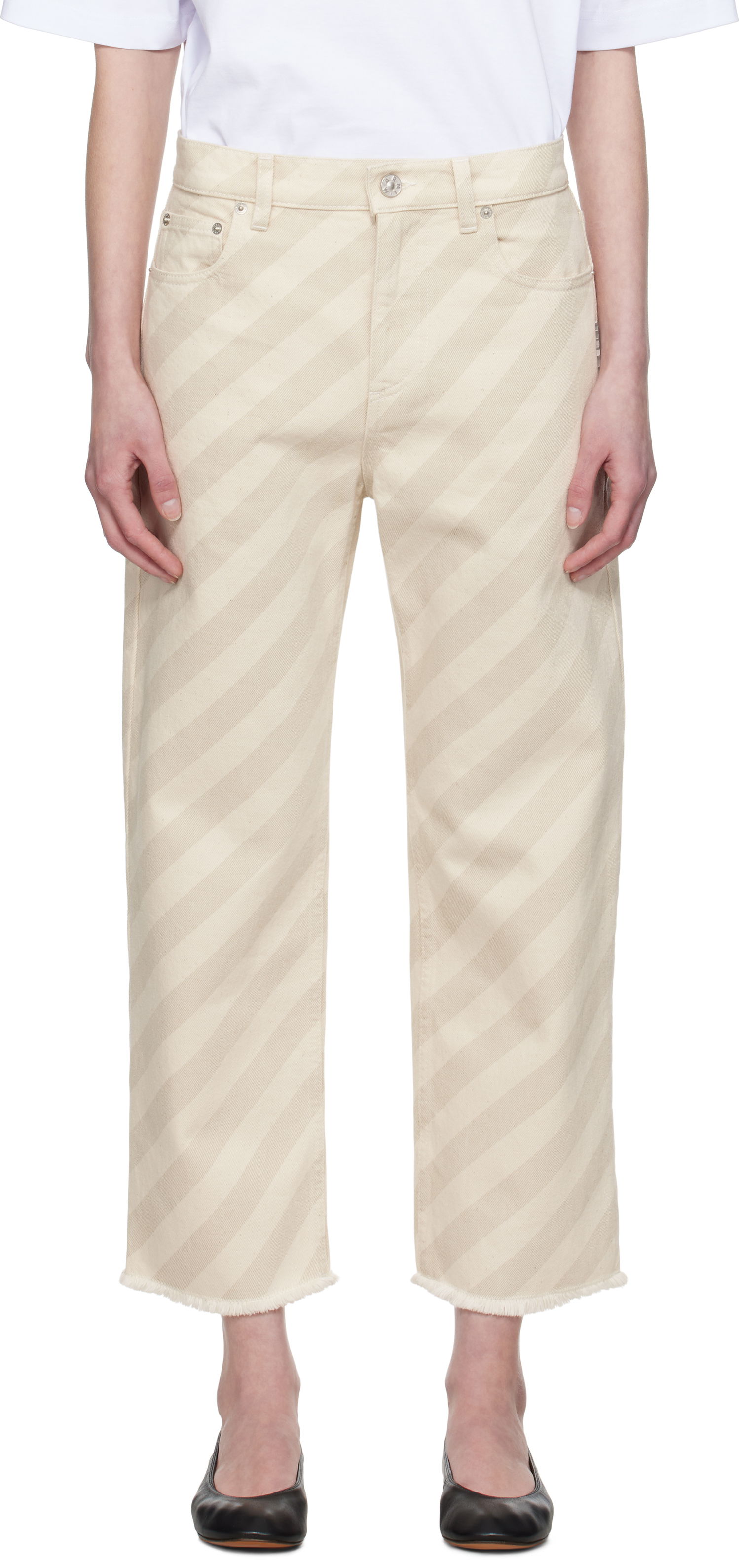 Дънки Marni Marni 5-Pocket Striped Cropped Jeans Бежово | PAJD0425Y0 USCX37, 0