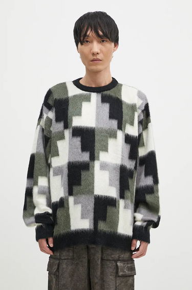 Пуловер Marcelo Burlon Damier Cross Knit Crew Sweater Сиво | CMHE036F24KNI001066E, 0