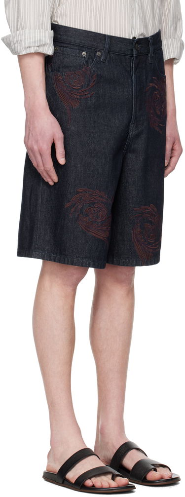 Къси панталони Dries Van Noten Dries Van Noten Embroidered Denim Shorts Синьо | 251-080918-1554, 1