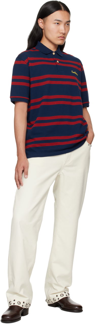Поло тениска Valentino Valentino 'Chez Valentino' Cotton Piqué Polo Тъмно синьо | 7V3MH04CAYN, 3