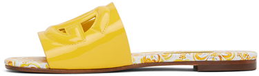 Кецове и обувки Dolce & Gabbana Majolica Print Patent Leather Sandals Жълто | D11247 A1067, 2