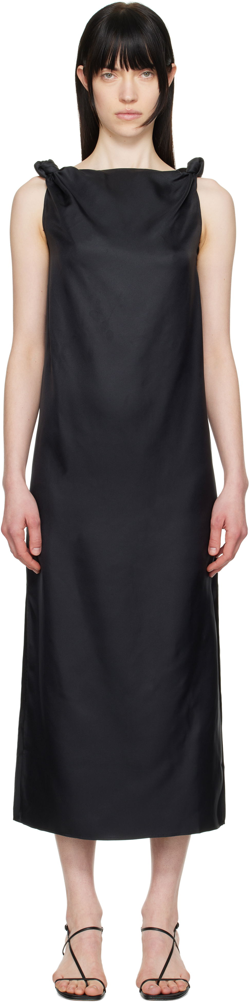 Pокля Loulou de Saison Loulou de Saison Moun Midi Dress Черно | MOUN, 0