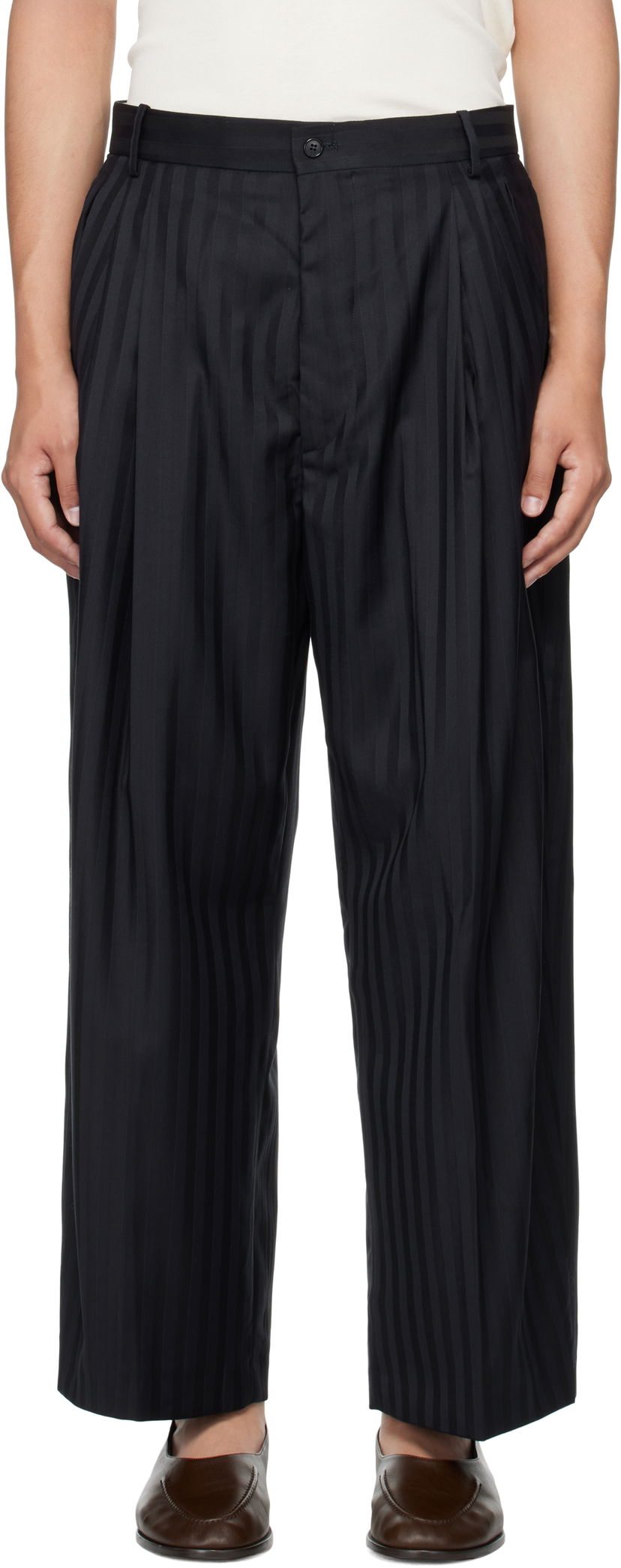 Панталони HED MAYNER Hed Mayner Wool Pleated Trousers Черно | HMMB30012A-HB210