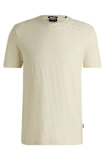 BOSS Monogram-Jacquard Mercerized Cotton T-Shirt