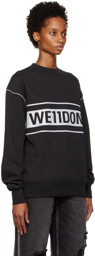 Суитчър We11done Men's Reflective Stripe Sweatshirt Черно | WD-SS5-19-048-BK, 4