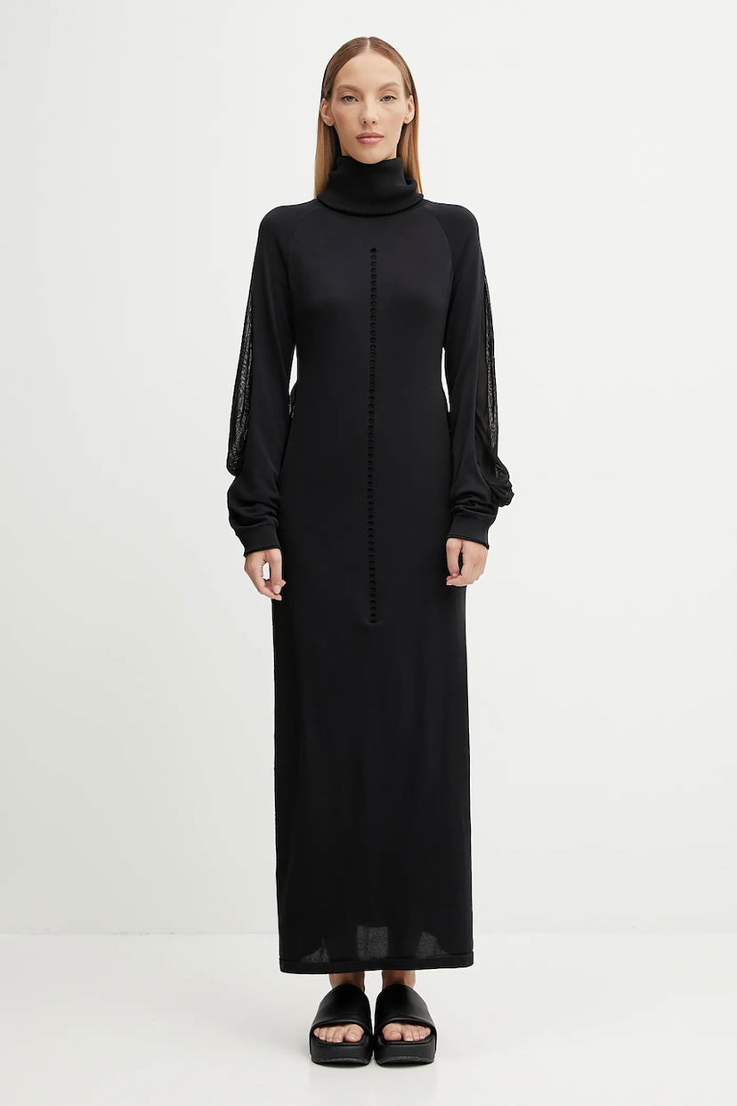 Pокля Y-3 Y-3 Maxi Hooded Knit Dress Черно | JX2300