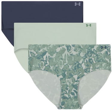 гащички Under Armour Under Armour Pure Stretch No-Show Hipster Print Underwear - 3 Pack Зелено | 1383896-348, 0