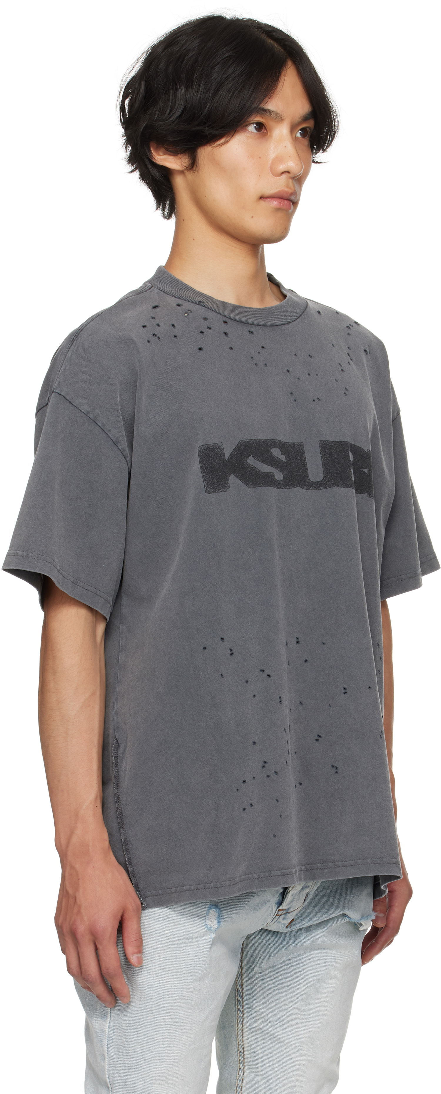 Тениска Ksubi Ksubi Ekcess Blasted T-Shirt Сиво | MPF25TE025, 1