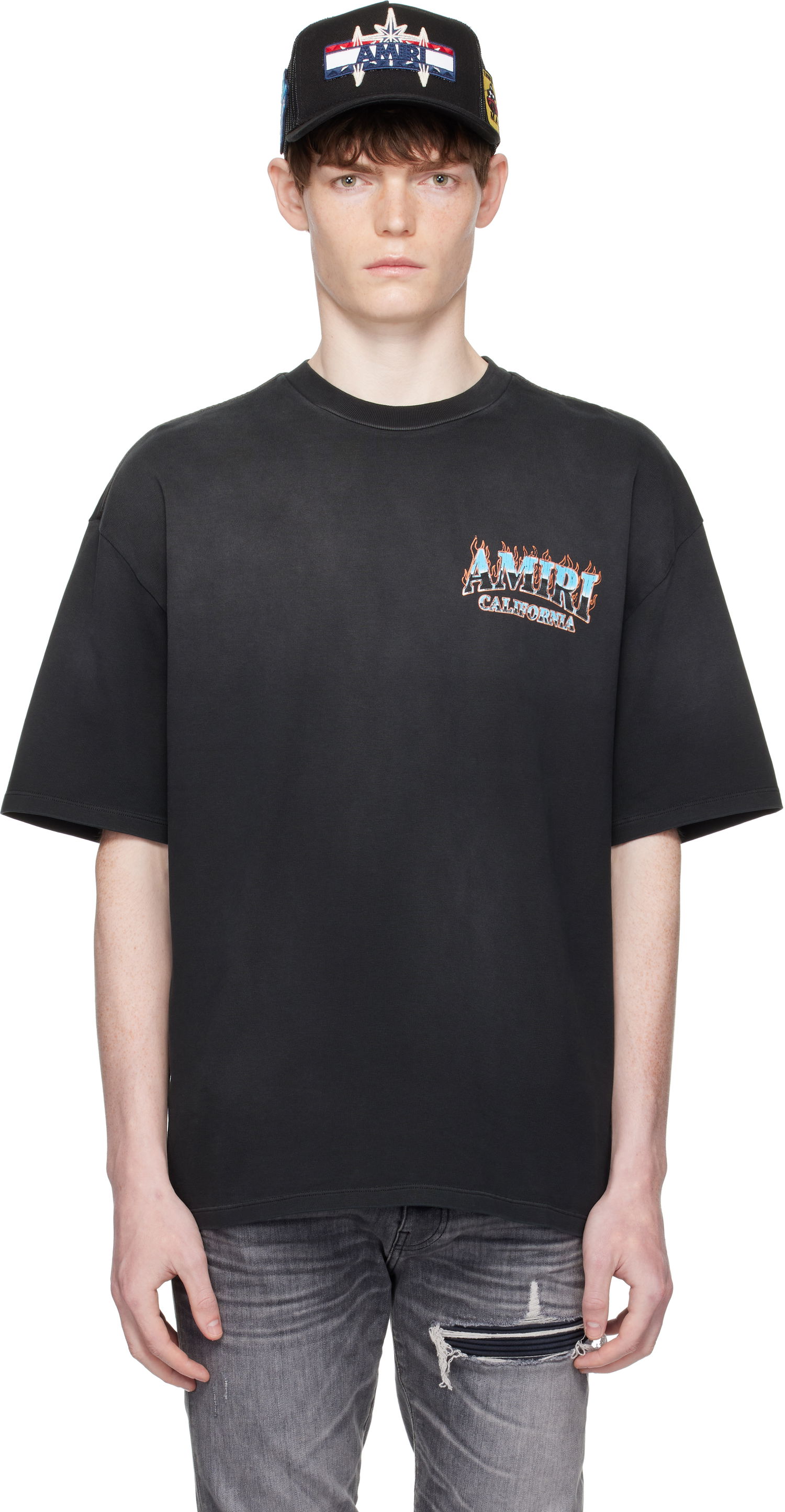 Тениска AMIRI AMIRI Sunny Place Oversized T-Shirt Черно | AMJYTE1210, 0