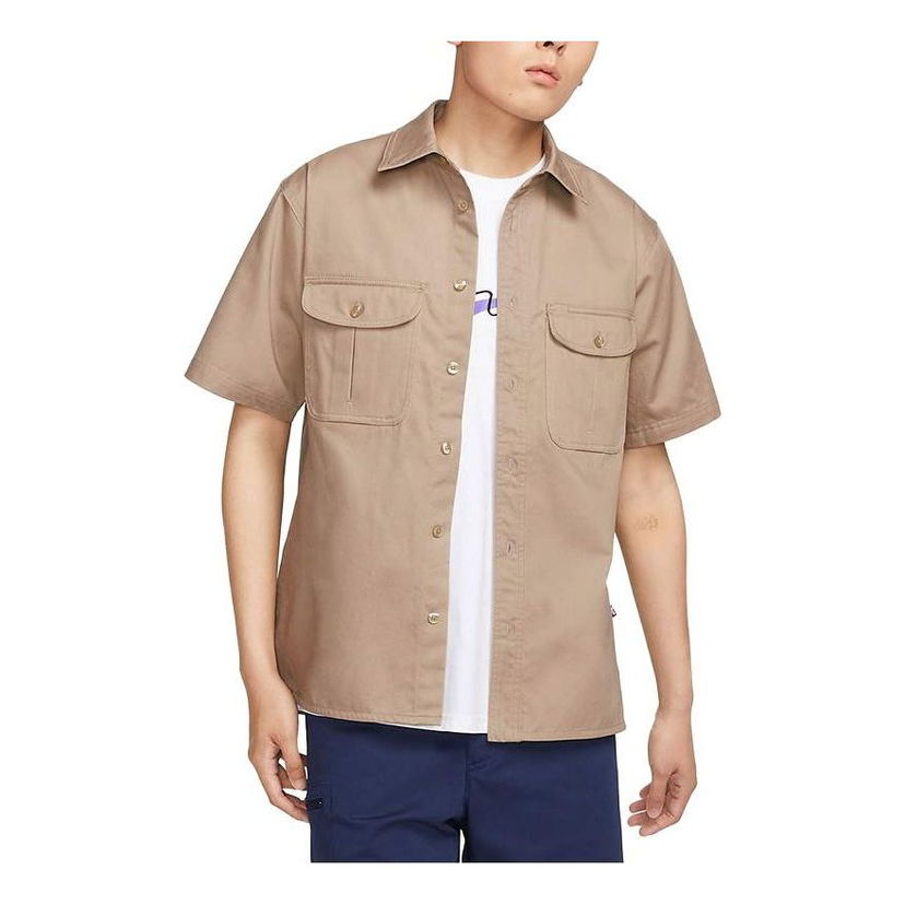 Риза Nike SB Tanglin Short Sleeve Button Skate Top Бежово | FQ0400-247