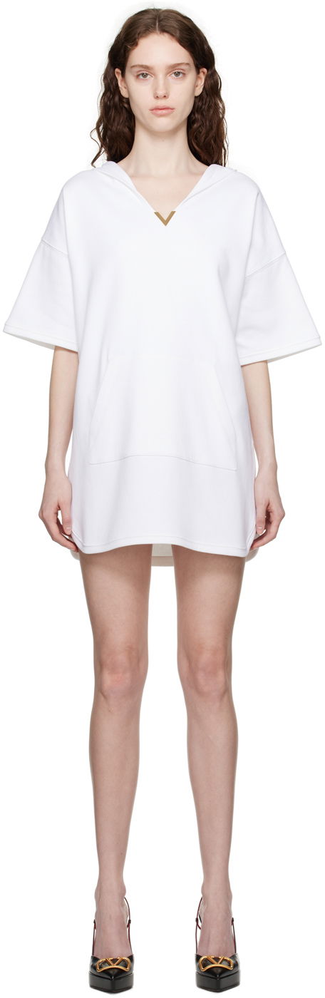 Pокля Valentino White Hooded Mini Dress Бяло | 2B3MJ04L7RT, 0