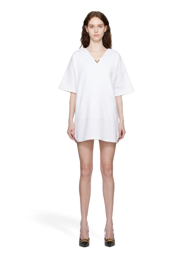 Pокля Valentino White Hooded Mini Dress Бяло | 2B3MJ04L7RT