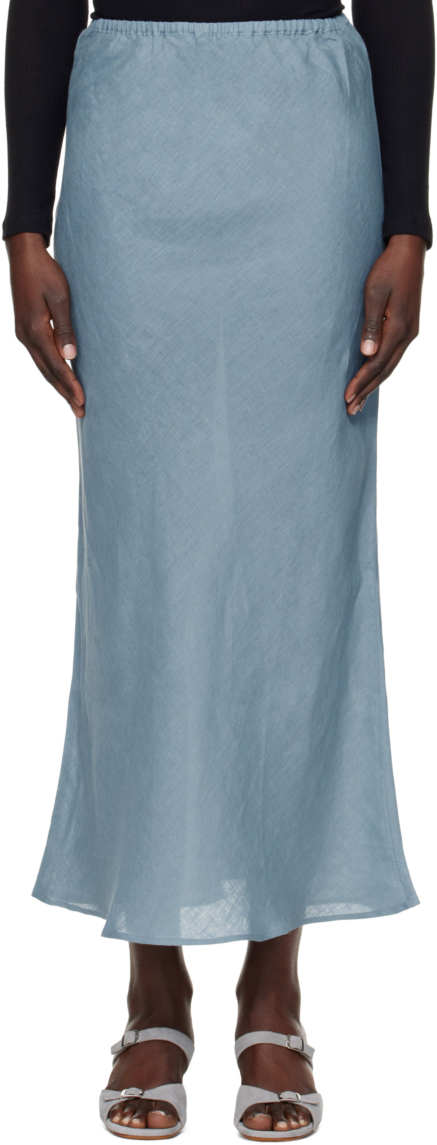 Пола Baserange Maxi Linen Skirt Синьо | SKDY-SL-SP25, 0