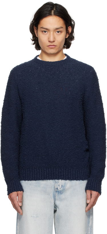 Пуловер Noah Noah Popcorn Yarn Sweater Тъмно синьо | SW090SS25BLU, 0