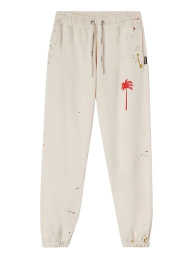 Спортни панталони Palm Angels PXP Painted Sweatpants Бяло | PMCH011S22FLE0010325