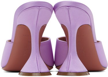 Аксесоари Amina Muaddi Amina Muaddi Lupita Slipper Heeled Sandals Лилаво | LUPITA SLIPPER CL SATIN, 1