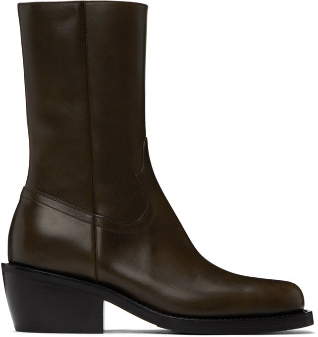 Dries Van Noten Mid-Calf Leather Boots