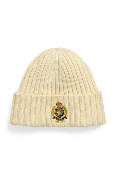 Шапка Polo by Ralph Lauren Embroidered Logo Wool Beanie Бежово | 455961984, 0