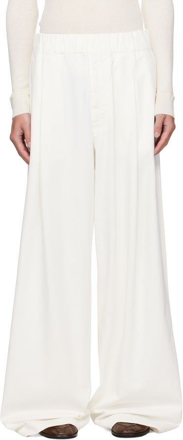 Панталони и дънки Dries Van Noten Dries Van Noten Drawstring Wide-Leg Pants Бяло | 252-020926-2382, 0