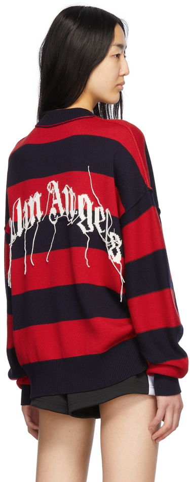 Пуловер Palm Angels Bear Striped Sweater Червено | PMHE007S22KNI0014660, 3