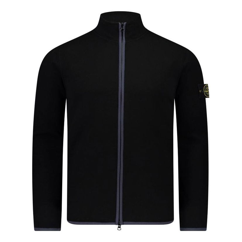 Пуловер Stone Island Logo Patch Zipped Jumper Черно | 7915503A1-V0029