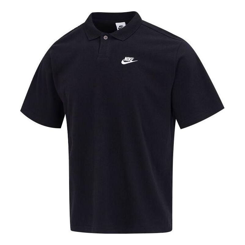 Поло тениска Nike Club Lapel T-Shirt Черно | DX0618-010