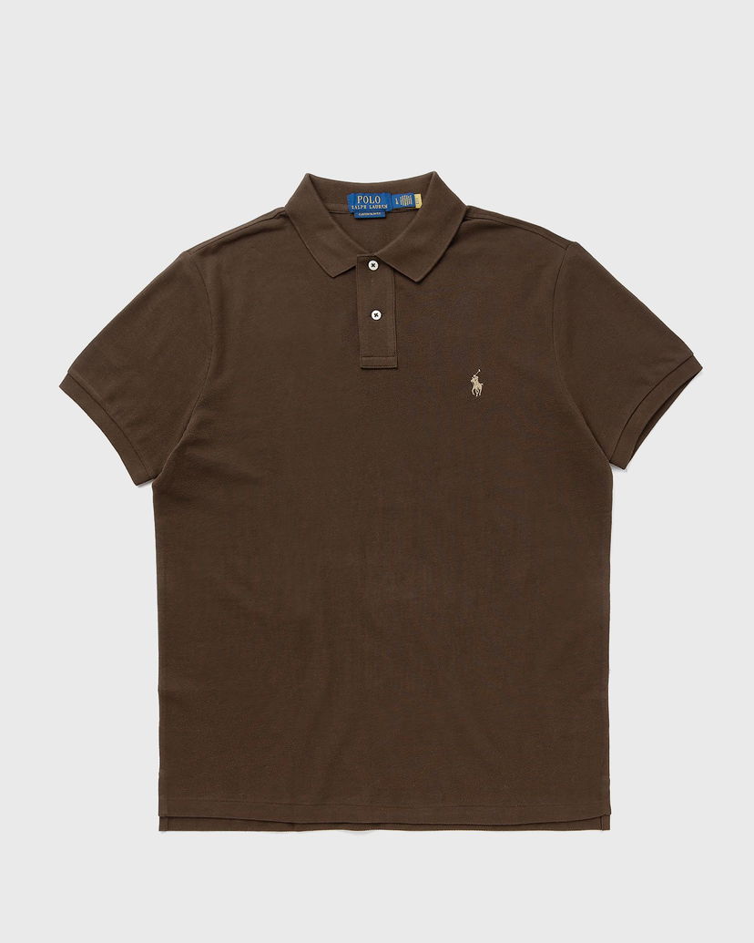 Поло тениска Polo by Ralph Lauren Polo Ralph Lauren Custom Slim Fit Polo Shirt Кафяво | 710680784449