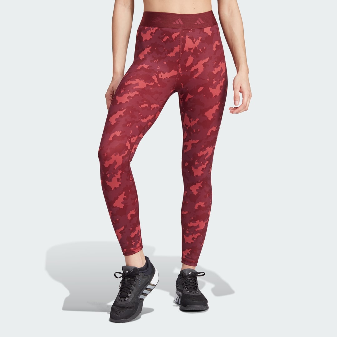 Клинове adidas Originals Techfit Camo 7/8 Червено | IJ6874, 0