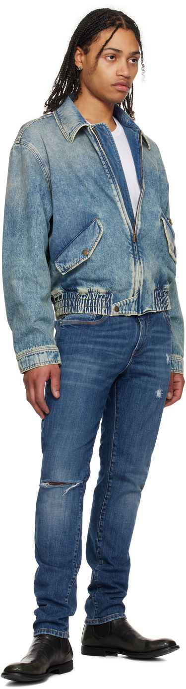 Яке бомбър Dolce & Gabbana Dolce&Gabbana Tag Denim Bomber Jacket Синьо | G9BKNDG8ME5, 3
